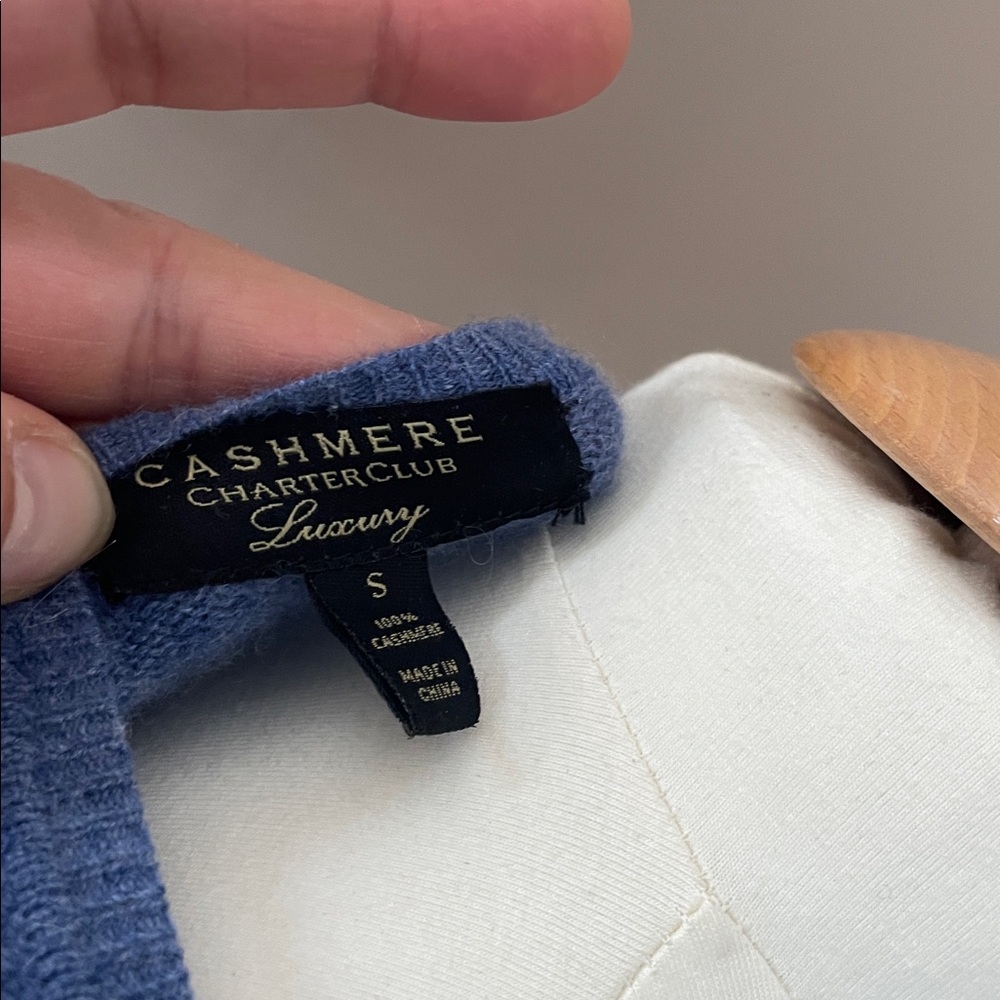 Charter club cashmere Crewneck Sweater in Heathered Blue - Picture 5 of 5
